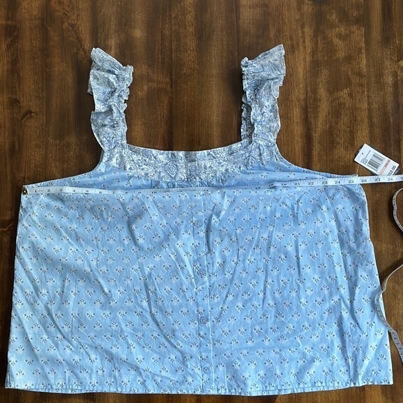 Women's Angels Blue Sleeveless Lightweight Faux Button Top Blouse -Various Sizes - Picture 8 of 14